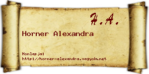 Horner Alexandra névjegykártya